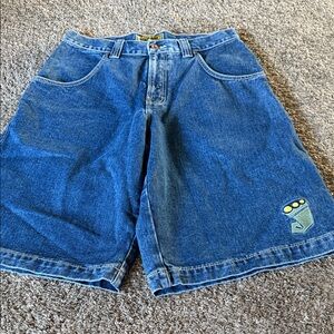 JNCO Smoke 179 Stacks Y2K Vintage Classic Blue Jean Carpenter Shorts Sz 32.